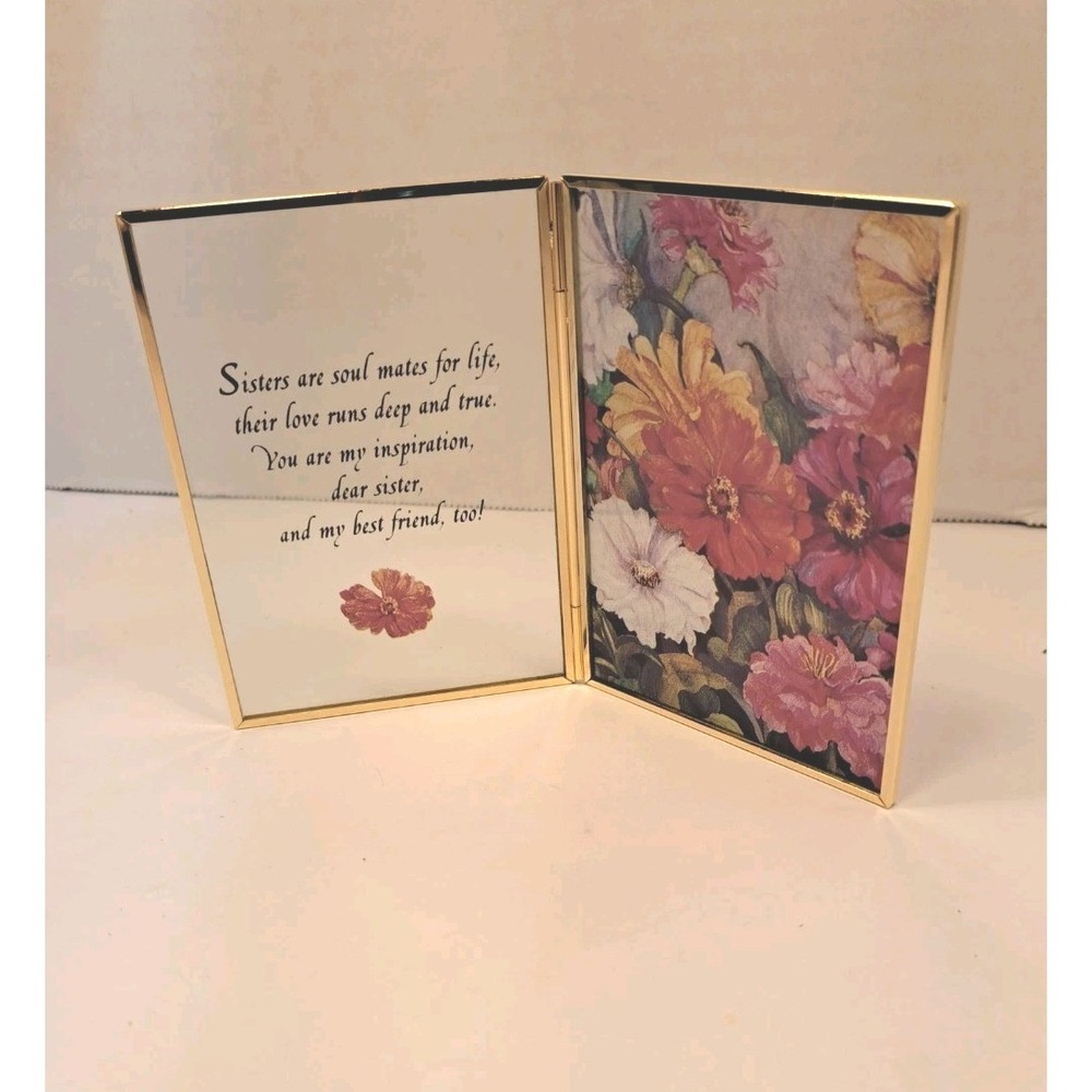 Avon Gift Collection Sunlit Sentiments Glass Card Sister Flowers Sun Catcher